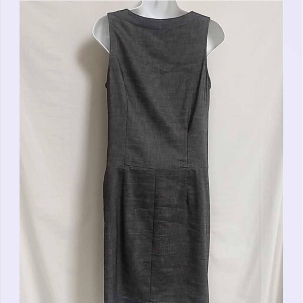 Theory Wool Linen Sleeveless V-Neck Shift Jumper Dress 6 RARE - Picture 5 of 8